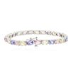 Image 2 : 14KT White Gold 9.36 ctw Multicolor Sapphire and Tanzanite Bracelet