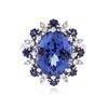 Image 1 : 14KT White Gold 9.22 ctw Tanzanite, Sapphire and Diamond Ring