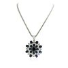 Image 2 : 14KT White Gold 30.32 ctw Sapphire & Diamond Pendant with Chain