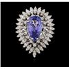 Image 1 : 14KT White Gold 4.29 ctw Tanzanite and Diamond Ring