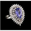 Image 2 : 14KT White Gold 4.29 ctw Tanzanite and Diamond Ring