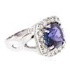 Image 2 : 14KT White Gold 9.59 ctw GIA Cert Tanzanite and Diamond Ring