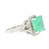 Image 2 : 14KT White Gold 6.66 ctw Emerald and Diamond Ring