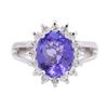 Image 1 : 14KT White Gold 2.90 ctw Tanzanite and Diamond Ring