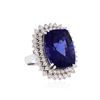 Image 2 : 14KT White Gold GIA Certified 24.85 ctw Tanzanite and Diamond Ring