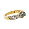 Image 2 : 18KT Yellow Gold 0.59 ctw Alexandrite and Diamond Ring