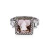 Image 1 : 14KT White Gold 3.23 ctw Morganite and Diamond Ring