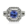 Image 1 : 14KT White Gold 1.38 ctw Tanzanite and Diamond Ring