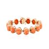 Image 1 : 14KT Rose Gold 24.36 ctw Coral and Diamond Bracelet