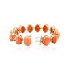 Image 3 : 14KT Rose Gold 24.36 ctw Coral and Diamond Bracelet