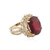 Image 2 : 14KT Yellow Gold 13.62 ctw Ruby and Diamond Ring