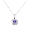 Image 2 : 14KT White Gold 1.36 ctw Tanzanite and Diamond Pendant With Chain