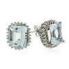 Image 2 : 14KT White Gold 7.06 ctw Aquamarine and Diamond Earrings