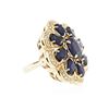 Image 2 : 14KT Yellow Gold 8.21 ctw Sapphire and Diamond Ring