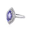 Image 2 : 14KT White Gold 1.64 ctw Tanzanite and Diamond Ring