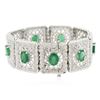 Image 2 : 14KT White Gold 12.42 ctw Emerald and Diamond Bracelet