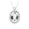 Image 2 : 18KT White Gold 7.28 ctw Aquamarine and Diamond Pendant With Chain