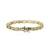 Image 2 : 14KT Yellow Gold 16.91 ctw Green Sapphire and Diamond Bracelet