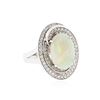 Image 2 : 14KT White Gold 2.48 ctw Opal and Diamond Ring