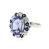 Image 2 : 14KT White Gold 6.27 ctw Tanzanite, Sapphire and Diamond Ring