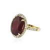 Image 2 : 14KT Yellow Gold 12.26 ctw Ruby and Diamond Ring