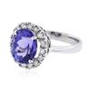 Image 2 : 14KT White Gold 4.52 ctw Tanzanite and Diamond Ring