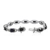 Image 2 : 14KT White Gold 8.95 ctw Sapphire and Diamond Bracelet