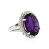 Image 2 : 14KT White Gold 13.37 ctw Amethyst and Diamond Ring