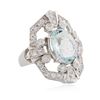 Image 2 : 14KT White Gold 4.51 ctw Aquamarine and Diamond Ring