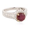 Image 2 : 14KT Two-Tone Gold 1.94 ctw Ruby and Diamond Ring