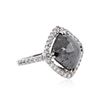 Image 2 : 14KT White Gold 8.30 ctw Black Diamond Ring