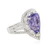 Image 2 : 18KT White Gold 5.97 ctw Tanzanite and Diamond Ring