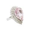 Image 2 : 14KT White Gold GIA Certified 19.44 ctw Kunzite and Diamond Ring