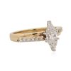 Image 2 : 14KT Yellow Gold 1.36 ctw Marquise Cut Diamond Ring