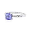 Image 2 : 14KT White Gold 1.55 ctw Tanzanite and Diamond Ring