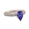 Image 2 : 14KT White Gold 1.58 ctw Tanzanite and Diamond Ring