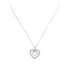 Image 2 : 14KT White Gold 0.15 ctw Diamond Pendant With Chain