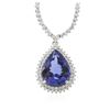 Image 2 : 14KT White Gold 11.55 ctw GIA Certified Tanzanite and Diamond Necklace