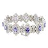 Image 2 : 14KT White Gold 7.92 ctw Tanzanite and Diamond Bracelet