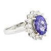 Image 2 : 14KT White Gold 2.33 ctw Tanzanite and Diamond Ring