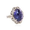 Image 2 : 14KT White Gold 14.42 ctw Tanzanite and Diamond Ring