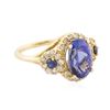 Image 2 : 14KT Yellow Gold 4.01 ctw Tanzanite, Sapphire and Diamond Ring