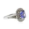 Image 2 : 14KT White Gold 2.99 ctw Tanzanite and Diamond Ring