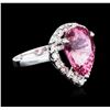 Image 2 : 14KT White Gold 7.56 ctw Pink Spinel and Diamond Ring