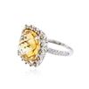 Image 2 : 14KT White Gold 10.13 ctw Citrine and Diamond Ring