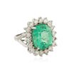 Image 2 : 14KT White Gold GIA Certified 10.73 ctw Emerald and Diamond Ring