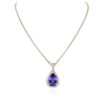 Image 2 : 14-18KT White Gold GIA Certified 22.26 ctw Tanzanite and Diamond Necklace