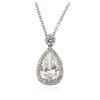 Image 2 : 18KT White Gold 2.34 ctw Diamond Pendant With Chain With Chain