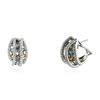 Image 2 : 18KT White Gold 6.66 ctw Multi-Color Sapphire and Diamond Earrings