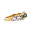 Image 2 : 18KT Yellow Gold 0.45 ctw Alexandrite and Diamond Ring